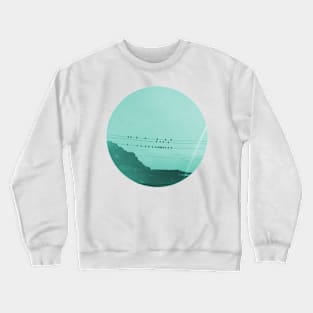 summertime birds (green) Crewneck Sweatshirt